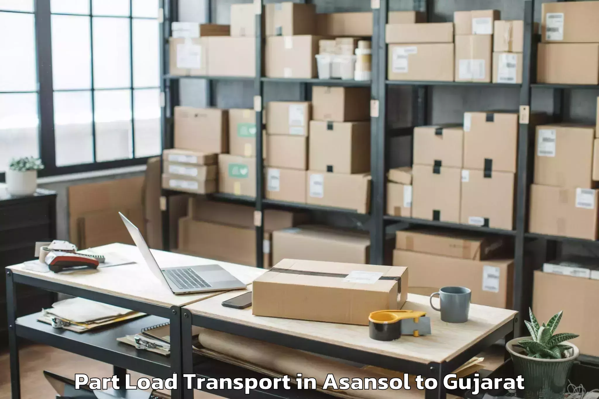 Top Asansol to Khambhaliya Part Load Transport Available